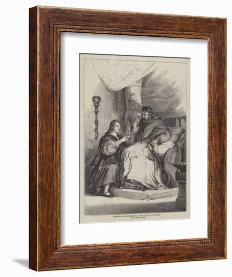 Benvenuto Cellini Presenting a Vase to One of the Popes-null-Framed Giclee Print