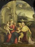 Madonna and Child in Glory with the Saints Anthony of Padua and Francis, 1530 (Oil on Canvas)-Benvenuto Tisi Da Garofalo-Giclee Print