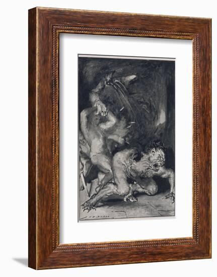 Beowulf Who Has the Strength of Thirty Men Rips off the Arm of Grendel the Monster-John Henry Frederick Bacon-Framed Photographic Print