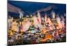 Beppu, Japan Cityscape with Hot Spring Bath Houses with Rising Steam-Sean Pavone-Mounted Photographic Print