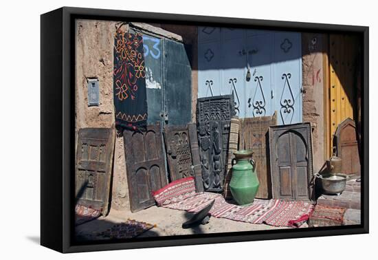 Berber Doors, Ourzazate, Morocco, Africa-Kymri Wilt-Framed Premier Image Canvas