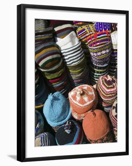 Berber Hats, Souqs of Marrakech, Marrakech, Morocco-Walter Bibikow-Framed Photographic Print