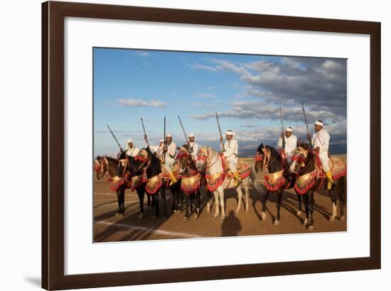 Berber Horsemen Lined Up for a Fantasia, Dades Valley, Morocco-null-Framed Photographic Print