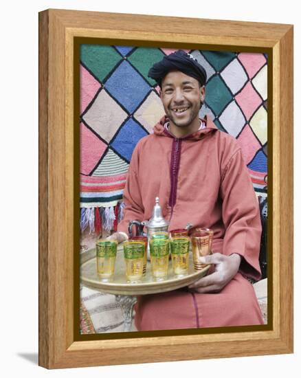 Berber Souvenir Seller, Ait Benhaddou, South of the High Atlas, Morocco-Walter Bibikow-Framed Premier Image Canvas