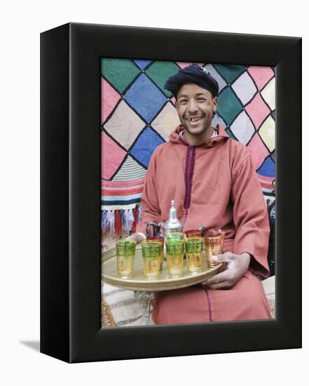 Berber Souvenir Seller, Ait Benhaddou, South of the High Atlas, Morocco-Walter Bibikow-Framed Premier Image Canvas