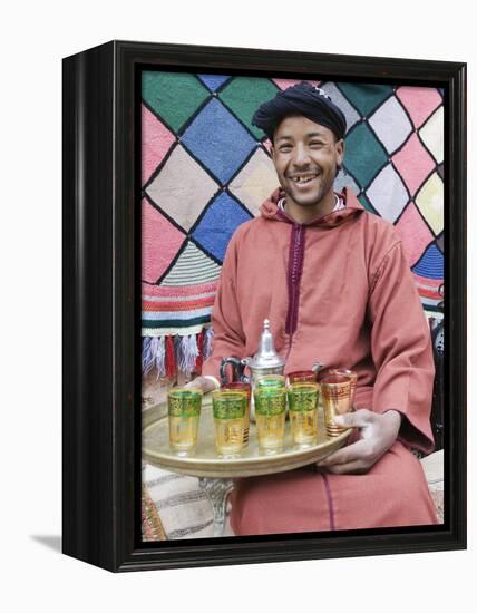 Berber Souvenir Seller, Ait Benhaddou, South of the High Atlas, Morocco-Walter Bibikow-Framed Premier Image Canvas