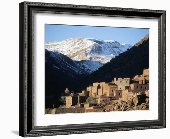 Berber Village in Ouarikt Valley, High Atlas Mountains, Morocco, North Africa, Africa-David Poole-Framed Photographic Print