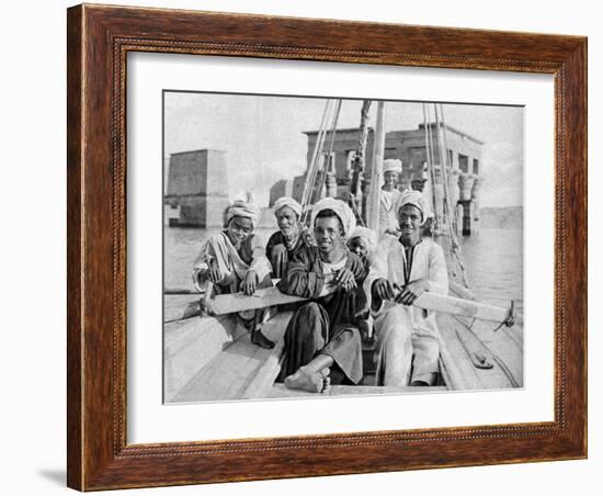 Berberin Boatmen, Flooded Isle of Philae, Egypt, C1922-Donald Mcleish-Framed Giclee Print