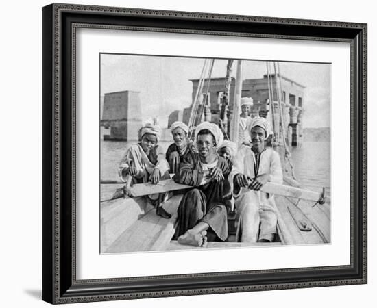 Berberin Boatmen, Flooded Isle of Philae, Egypt, C1922-Donald Mcleish-Framed Giclee Print