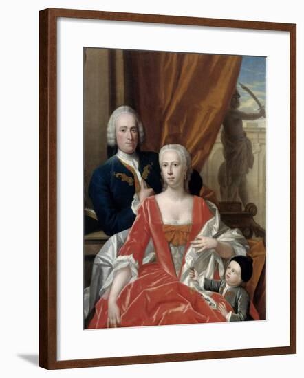 Berend Van Iddekinge with His Wife and their Son-Philip van Dijk-Framed Art Print