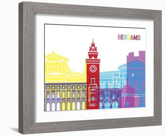 Bergamo Skyline Pop-paulrommer-Framed Art Print