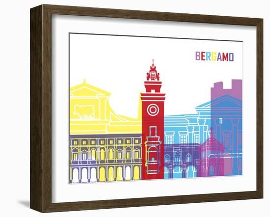 Bergamo Skyline Pop-paulrommer-Framed Art Print