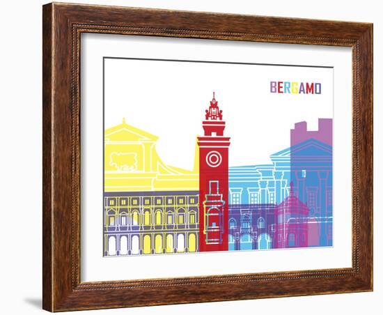 Bergamo Skyline Pop-paulrommer-Framed Art Print