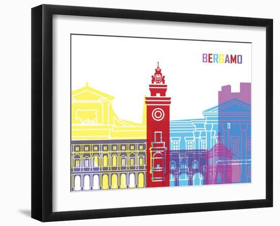 Bergamo Skyline Pop-paulrommer-Framed Art Print