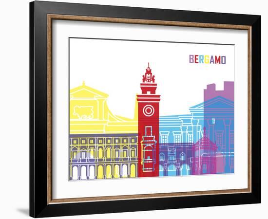 Bergamo Skyline Pop-paulrommer-Framed Art Print