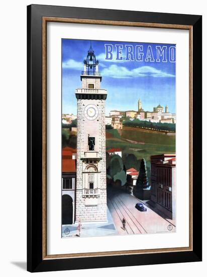 Bergamo Vintage Italian Travel Poster-null-Framed Art Print