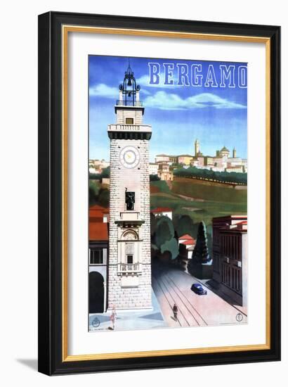 Bergamo Vintage Italian Travel Poster-null-Framed Art Print