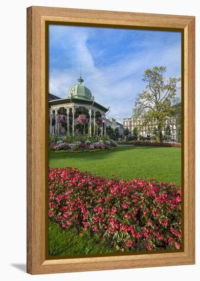 Bergen, Norway, Music Pavilion Colorful Gazebo with Flowers, Downtown-Bill Bachmann-Framed Premier Image Canvas