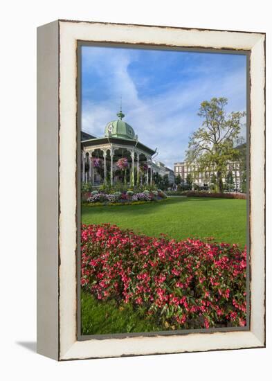 Bergen, Norway, Music Pavilion Colorful Gazebo with Flowers, Downtown-Bill Bachmann-Framed Premier Image Canvas