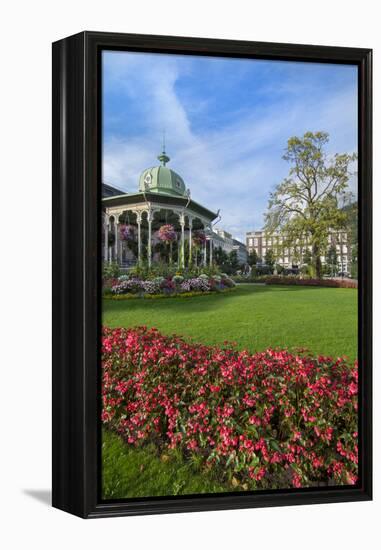 Bergen, Norway, Music Pavilion Colorful Gazebo with Flowers, Downtown-Bill Bachmann-Framed Premier Image Canvas