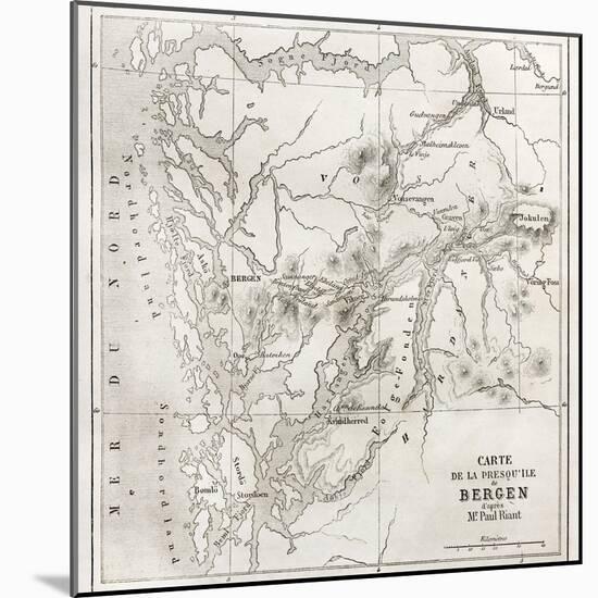 Bergen Peninsula Old Map-marzolino-Mounted Art Print