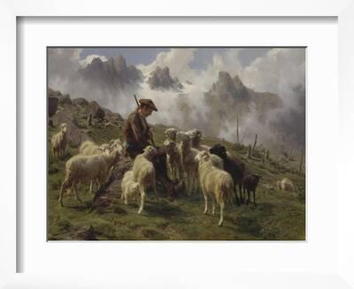 Berger des Pyrénées donnant du sel à ses moutons' Giclee Print - Rosa  Bonheur | Art.com