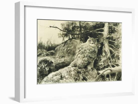 Berguv (Eagle Owl) Bubo Bubo, 1894-Bruno Andreas Liljefors-Framed Giclee Print