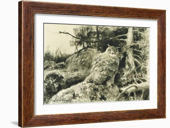 Berguv (Eagle Owl) Bubo Bubo, 1894-Bruno Andreas Liljefors-Framed Giclee Print