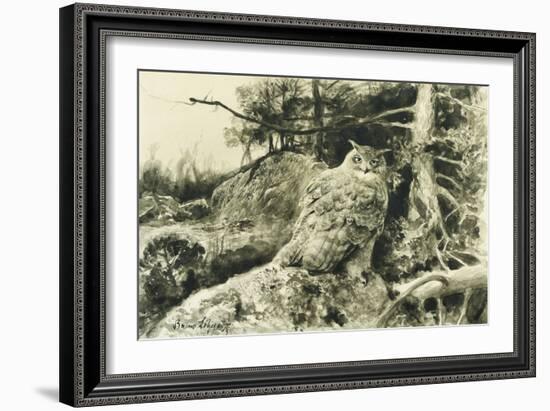 Berguv (Eagle Owl) Bubo Bubo, 1894-Bruno Andreas Liljefors-Framed Giclee Print