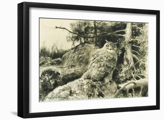 Berguv (Eagle Owl) Bubo Bubo-Bruno Liljefors-Framed Giclee Print