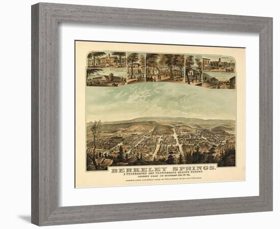 Berkeley Springs, West Virginia - Panoramic Map-Lantern Press-Framed Art Print