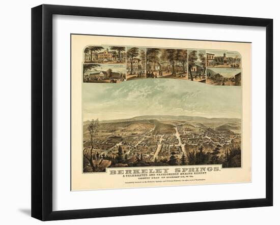 Berkeley Springs, West Virginia - Panoramic Map-Lantern Press-Framed Art Print