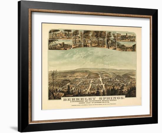 Berkeley Springs, West Virginia - Panoramic Map-Lantern Press-Framed Art Print