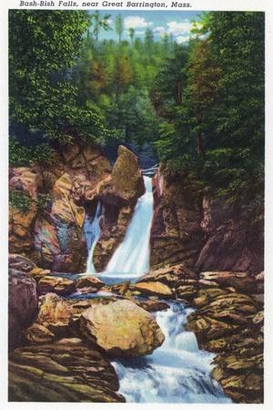 Berkshire Mountains Ma View Of Bash Bish Falls Near Great Barrington Art Print Lantern Press Art Com