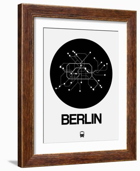 Berlin Black Subway Map-NaxArt-Framed Art Print