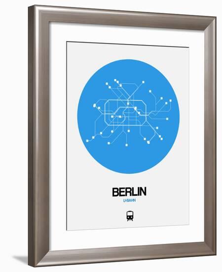 Berlin Blue Subway Map-NaxArt-Framed Art Print