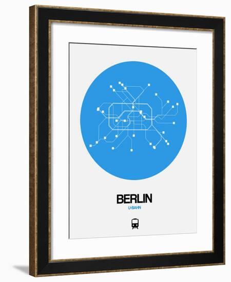 Berlin Blue Subway Map-NaxArt-Framed Art Print