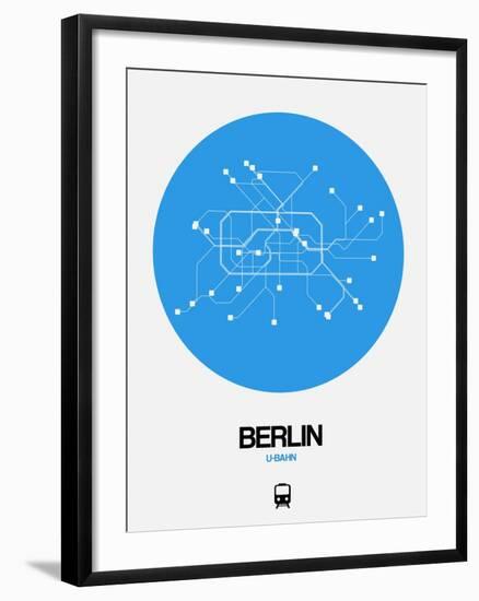 Berlin Blue Subway Map-NaxArt-Framed Art Print