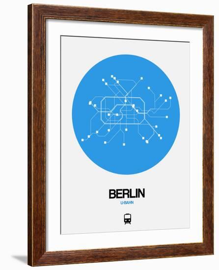 Berlin Blue Subway Map-NaxArt-Framed Art Print