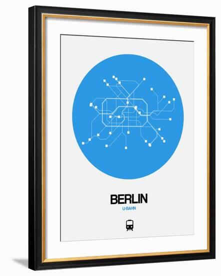 Berlin Blue Subway Map-NaxArt-Framed Art Print