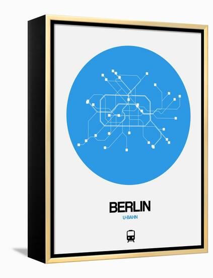 Berlin Blue Subway Map-NaxArt-Framed Stretched Canvas