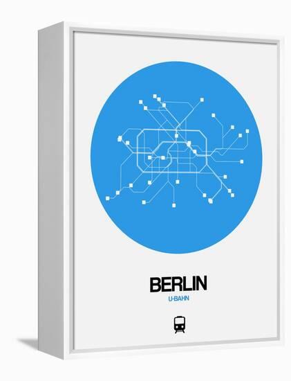 Berlin Blue Subway Map-NaxArt-Framed Stretched Canvas