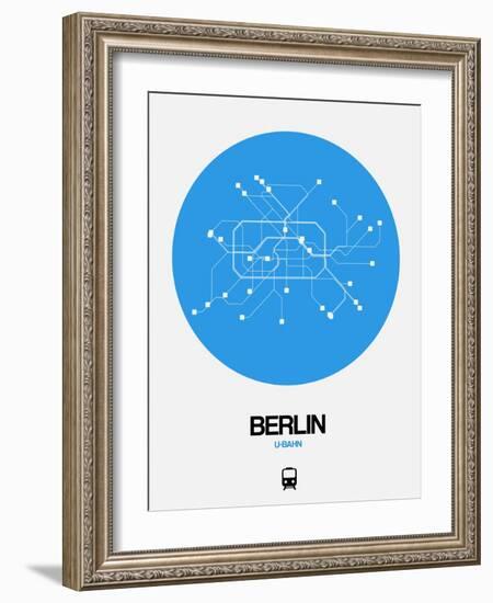 Berlin Blue Subway Map-NaxArt-Framed Art Print