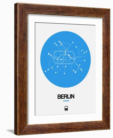 Berlin Blue Subway Map-NaxArt-Framed Art Print