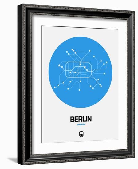 Berlin Blue Subway Map-NaxArt-Framed Art Print