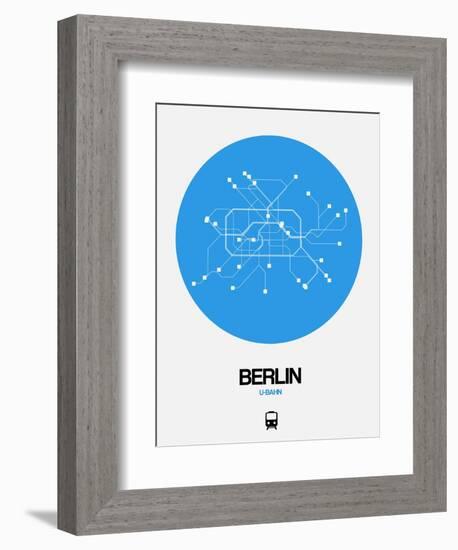 Berlin Blue Subway Map-NaxArt-Framed Art Print