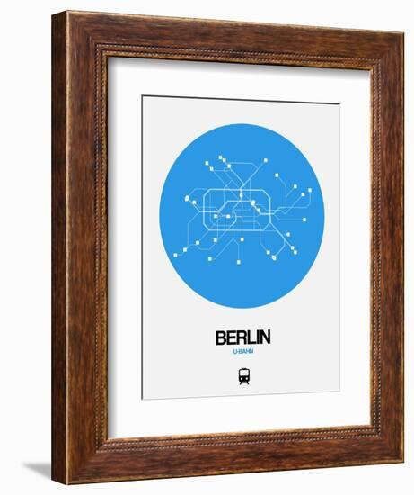 Berlin Blue Subway Map-NaxArt-Framed Art Print