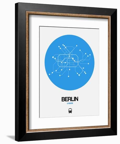 Berlin Blue Subway Map-NaxArt-Framed Art Print