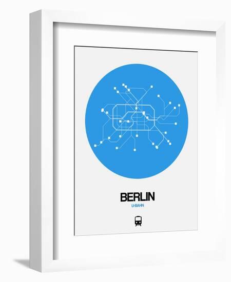 Berlin Blue Subway Map-NaxArt-Framed Art Print