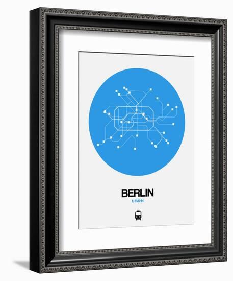 Berlin Blue Subway Map-NaxArt-Framed Art Print